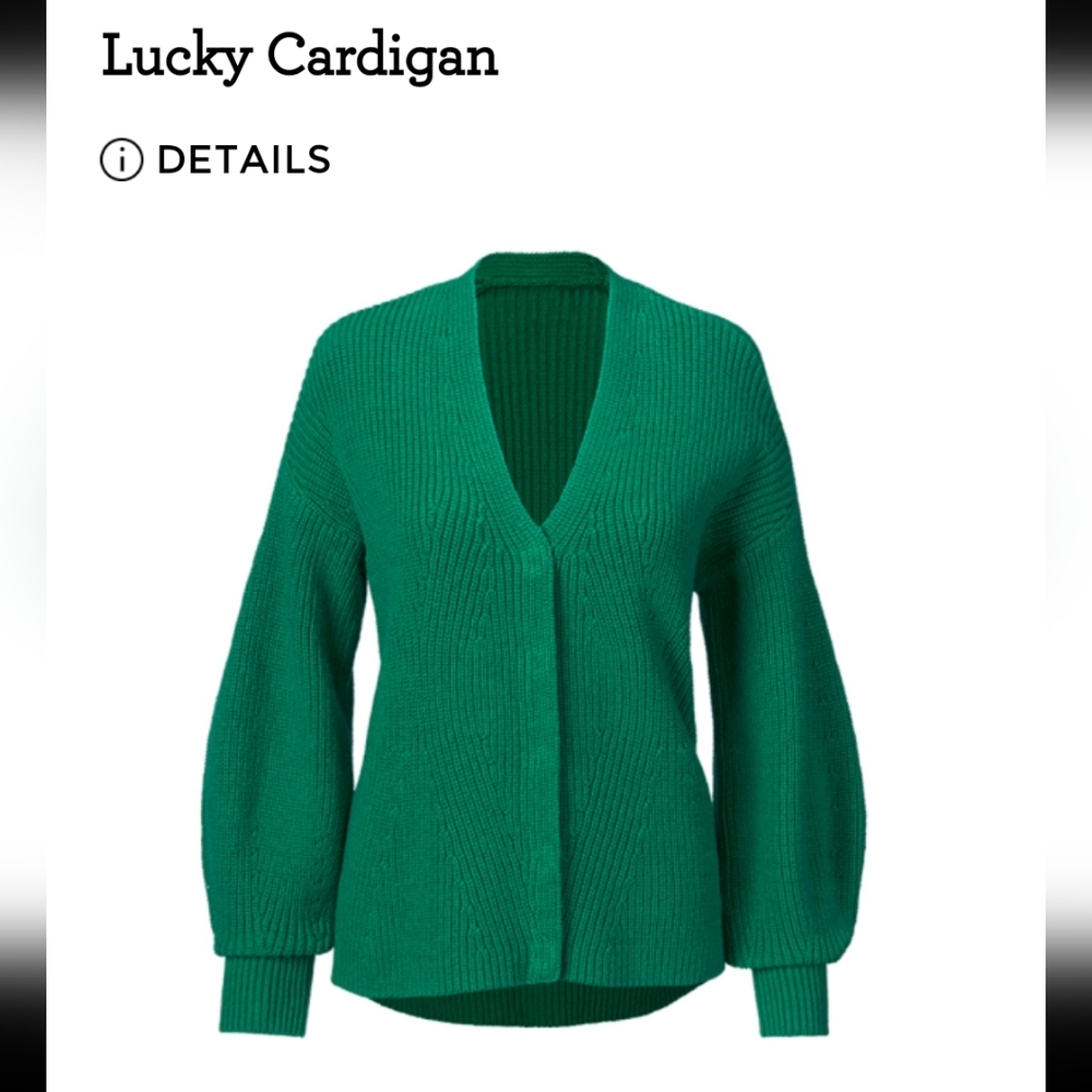 CAbi -  Lucky Cardigan -  Women's Size Small -  Emerald Green Long Sleeve